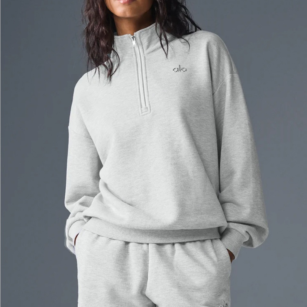alo accolade 1/4 zip pullover | size m